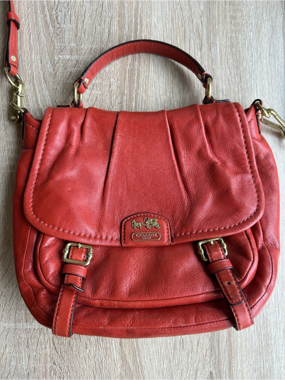 Coach Orange Y2K Leather Tote Crossbody Bag